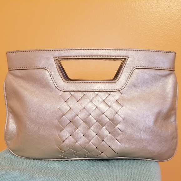 none Handbags - Gold/ Cream Clutch